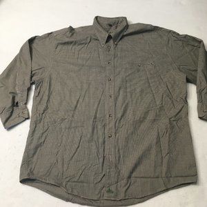 Nordstrom Shirt Men large gray 17.5 Natural Style geometric Long Sleeve Button